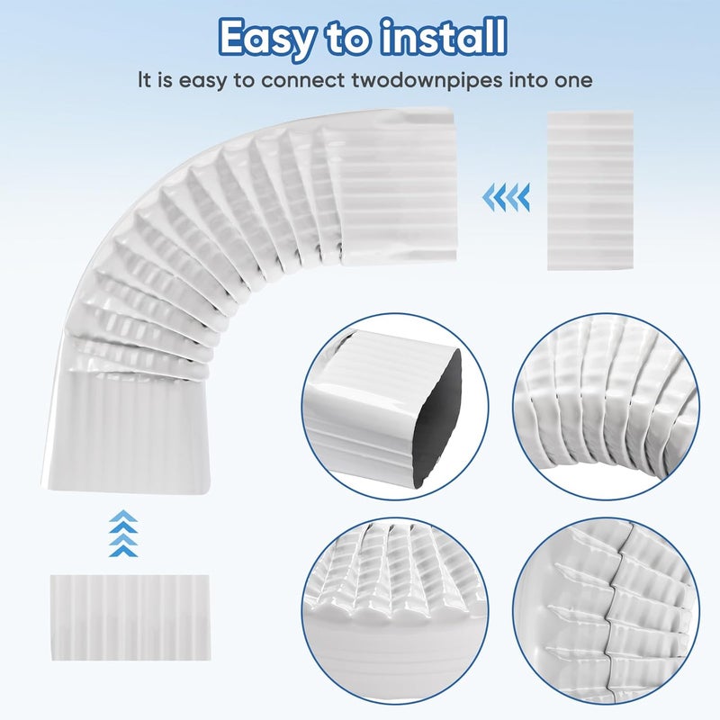 VYH Gutter Downspout Gutter Elbow Style B 3" x 4" 90° White (Style B "Side Elbow") - Image 4